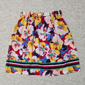 NWT Tommy Hilfiger Womens Sz L Floral Belted A-Line Midi Skirt Summer Feminine